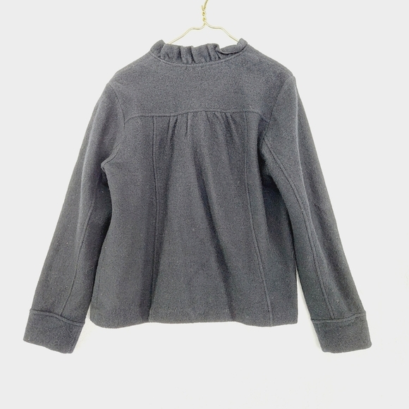 Saks Fifth Avenue Gray Wool Dry Clean Ruffled Sweater 3008 - Picture 4 of 8